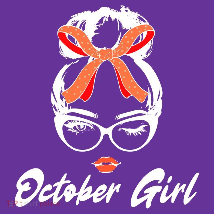 Cute October Girl Birthday Button