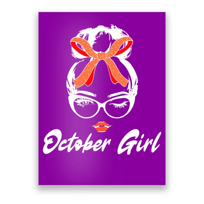 Cute October Girl Birthday Poster