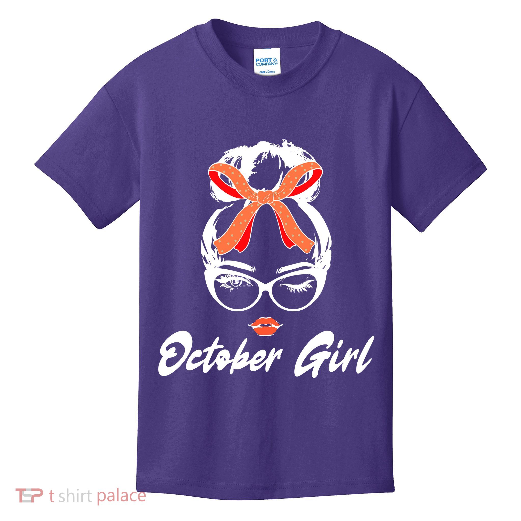 Cute October Girl Birthday Kids T-Shirt
