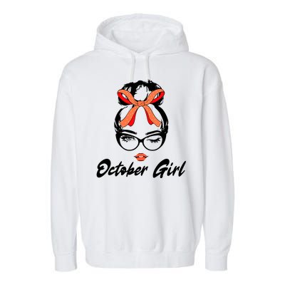 Cute October Girl Birthday Garment-Dyed Fleece Hoodie