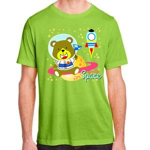 Cute Outer Space Bear Astronaut Adult ChromaSoft Performance T-Shirt