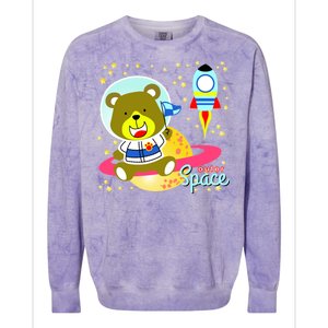 Cute Outer Space Bear Astronaut Colorblast Crewneck Sweatshirt