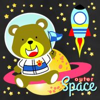 Cute Outer Space Bear Astronaut Cool Comfort Performance Bucket Hat