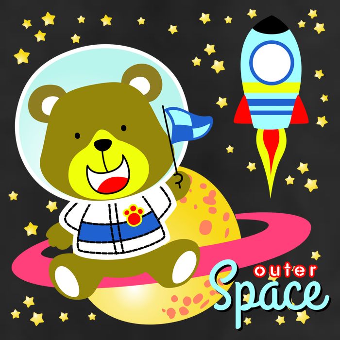 Cute Outer Space Bear Astronaut Cool Comfort Performance Bucket Hat