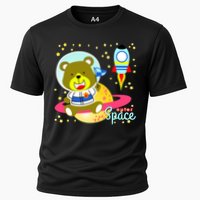 Cute Outer Space Bear Astronaut Cooling Performance Crew T-Shirt