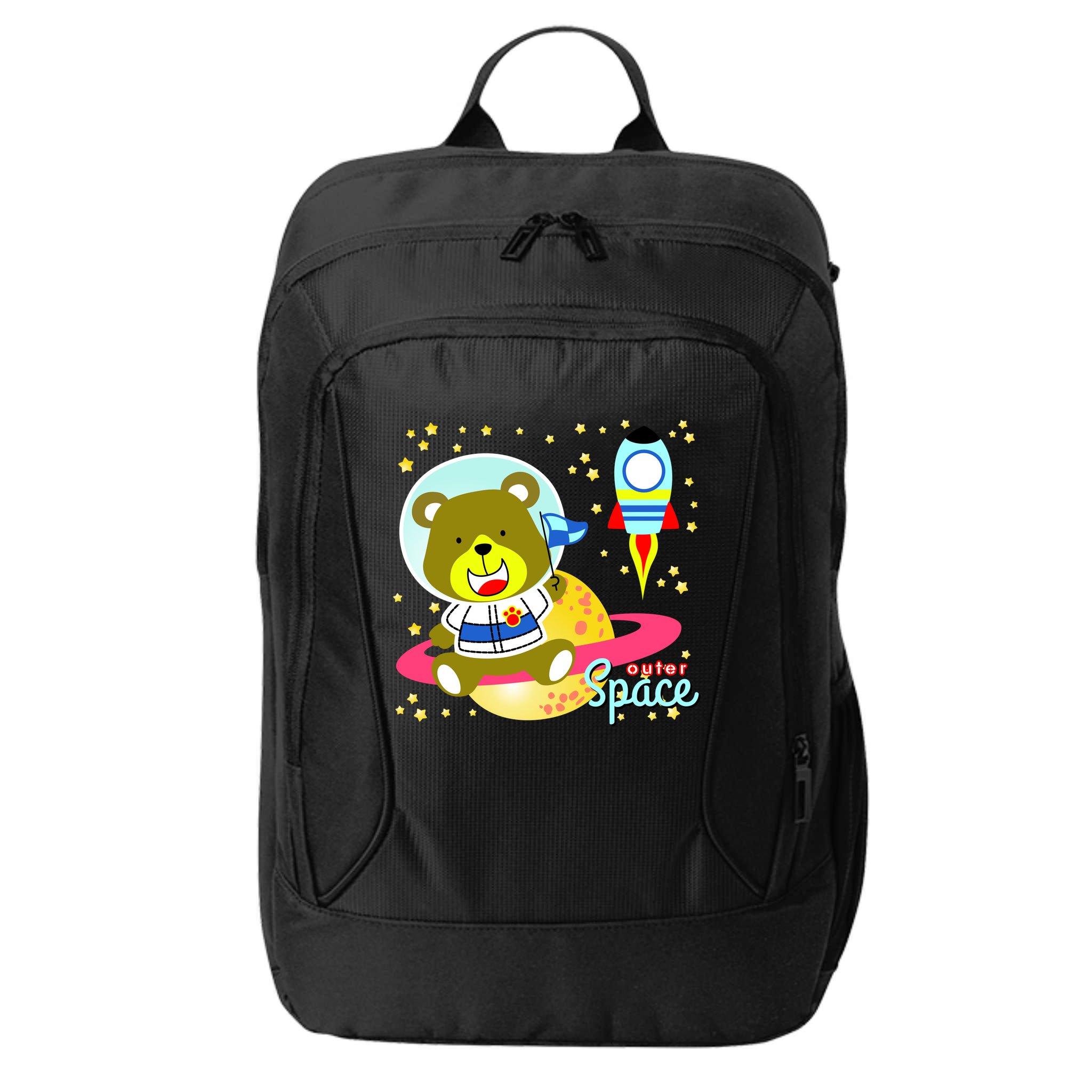Cute Outer Space Bear Astronaut City Backpack