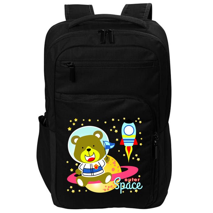 Cute Outer Space Bear Astronaut Impact Tech Backpack