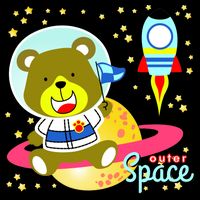 Cute Outer Space Bear Astronaut Backpack