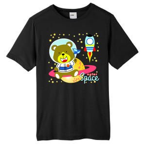 Cute Outer Space Bear Astronaut Tall Fusion ChromaSoft Performance T-Shirt