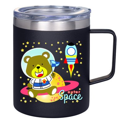 Cute Outer Space Bear Astronaut 12oz Stainless Steel Coffee Mug