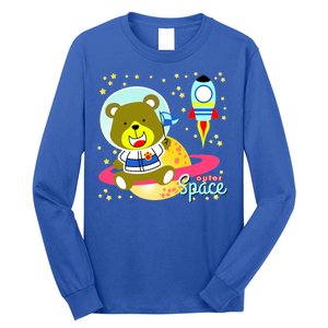 Cute Outer Space Bear Astronaut Long Sleeve Shirt