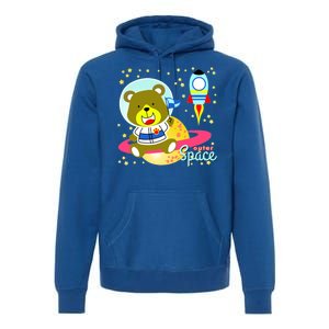 Cute Outer Space Bear Astronaut Premium Hoodie