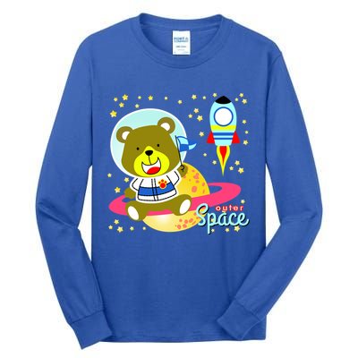 Cute Outer Space Bear Astronaut Tall Long Sleeve T-Shirt