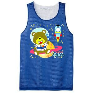 Cute Outer Space Bear Astronaut Mesh Reversible Basketball Jersey Tank