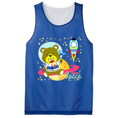 Cute Outer Space Bear Astronaut Mesh Reversible Basketball Jersey Tank