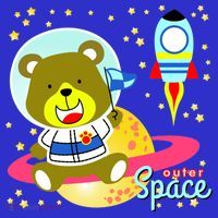 Cute Outer Space Bear Astronaut Premium T-Shirt