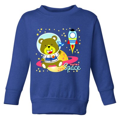 Cute Outer Space Bear Astronaut Toddler Sweatshirt