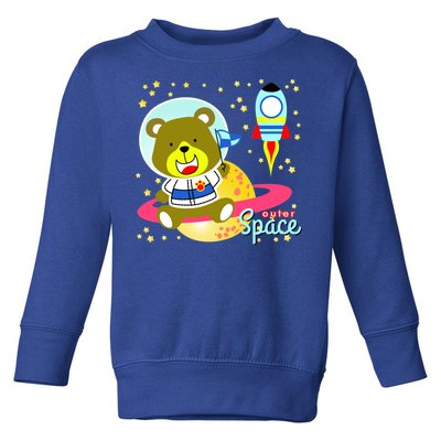 Cute Outer Space Bear Astronaut Toddler Sweatshirt