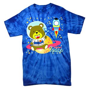 Cute Outer Space Bear Astronaut Tie-Dye T-Shirt