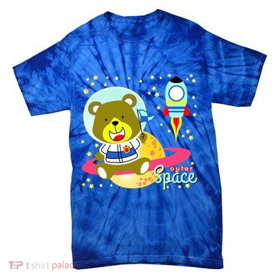 Cute Outer Space Bear Astronaut Tie-Dye T-Shirt