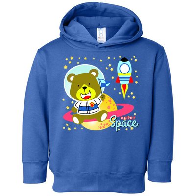 Cute Outer Space Bear Astronaut Toddler Hoodie