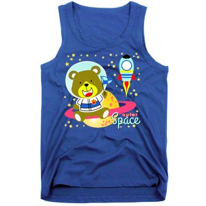 Cute Outer Space Bear Astronaut Tank Top