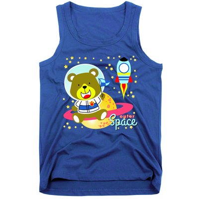 Cute Outer Space Bear Astronaut Tank Top