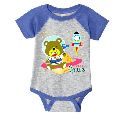 Cute Outer Space Bear Astronaut Infant Baby Jersey Bodysuit