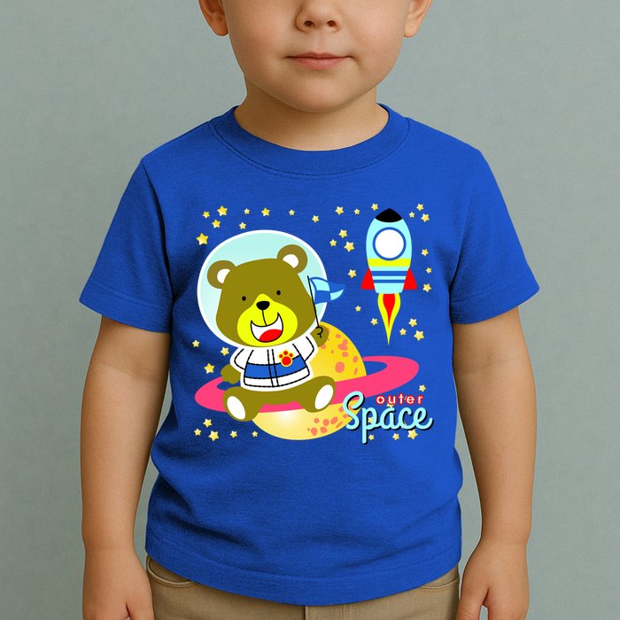 Cute Outer Space Bear Astronaut Toddler T-Shirt