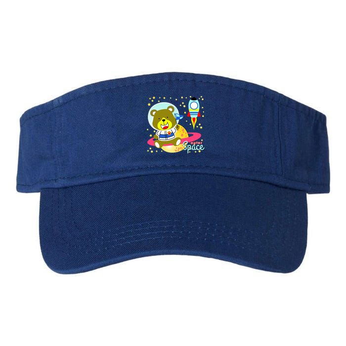 Cute Outer Space Bear Astronaut Valucap Bio-Washed Visor