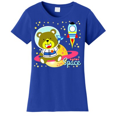 Cute Outer Space Bear Astronaut Women's T-Shirt