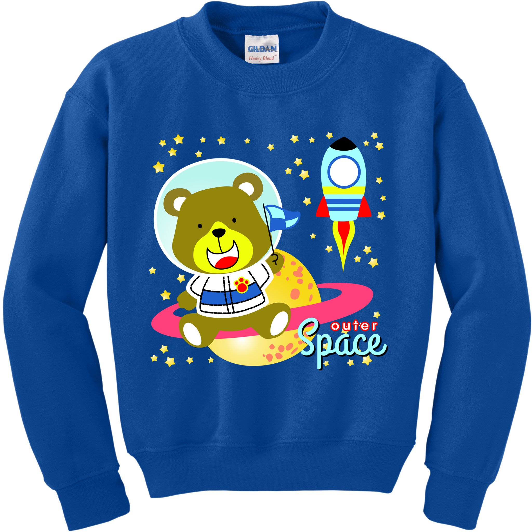 Cute Outer Space Bear Astronaut Kids Sweatshirt