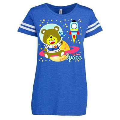 Cute Outer Space Bear Astronaut Enza Ladies Jersey Football T-Shirt