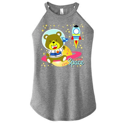 Cute Outer Space Bear Astronaut Women’s Perfect Tri Rocker Tank