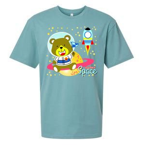 Cute Outer Space Bear Astronaut Sueded Cloud Jersey T-Shirt