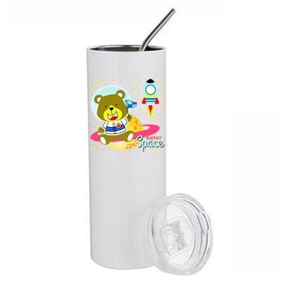 Cute Outer Space Bear Astronaut Stainless Steel Tumbler