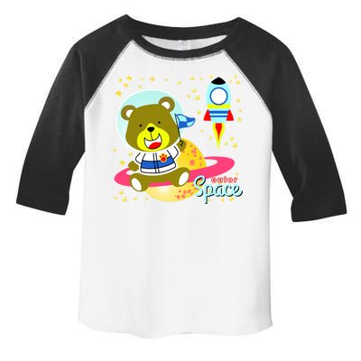 Cute Outer Space Bear Astronaut Toddler Fine Jersey T-Shirt