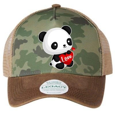 Cute Panda Holding A  Heart Legacy Tie Dye Trucker Hat