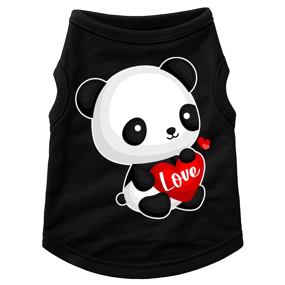 Cute Panda Holding A  Heart Doggie Tank