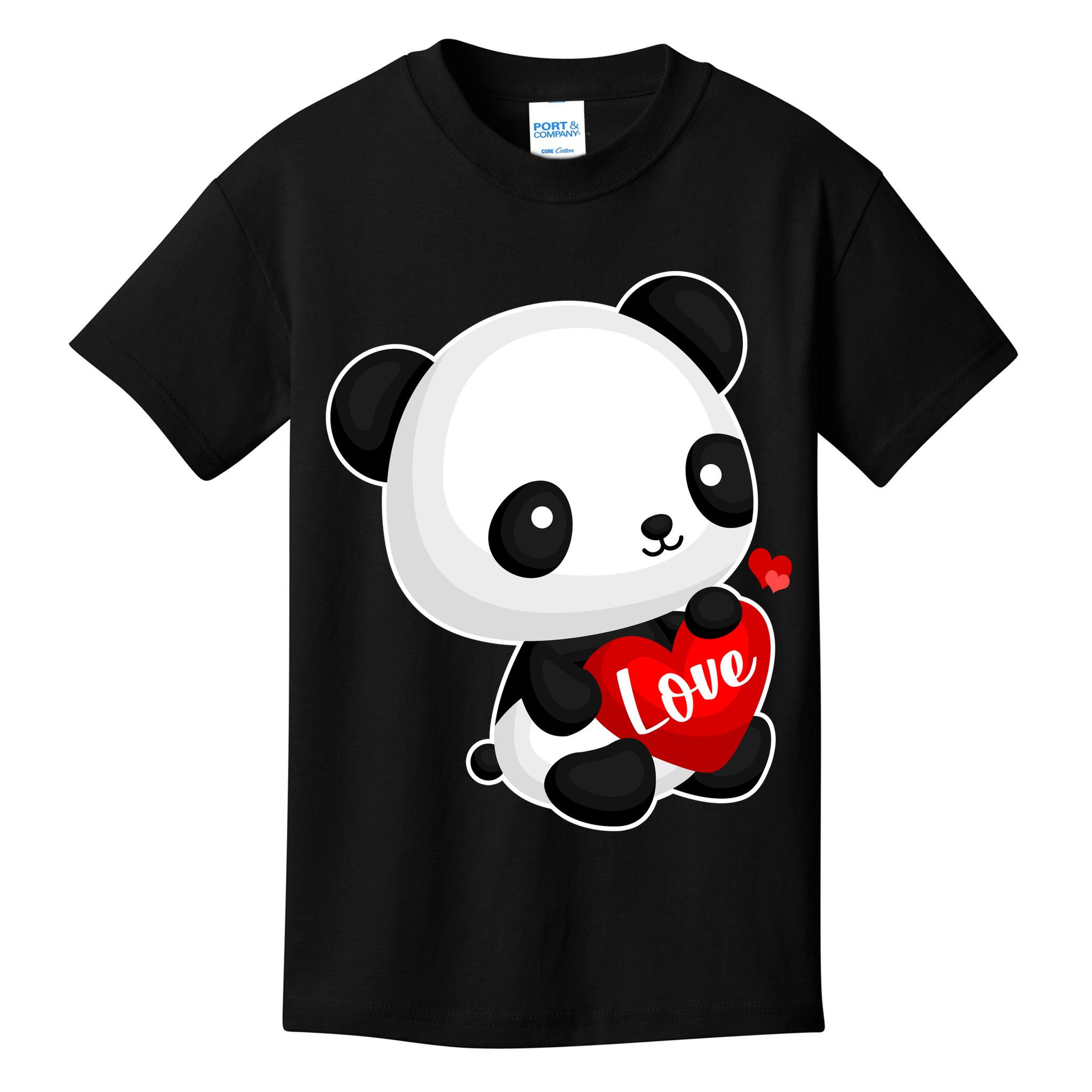 Cute Panda Holding A  Heart Kids T-Shirt