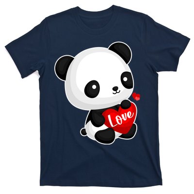 Cute Panda Holding A  Heart T-Shirt