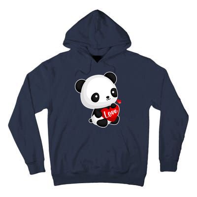 Cute Panda Holding A  Heart Tall Hoodie