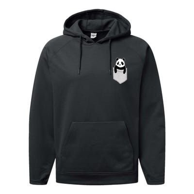 Cute Panda Pocket Performance Fleece Hoodie