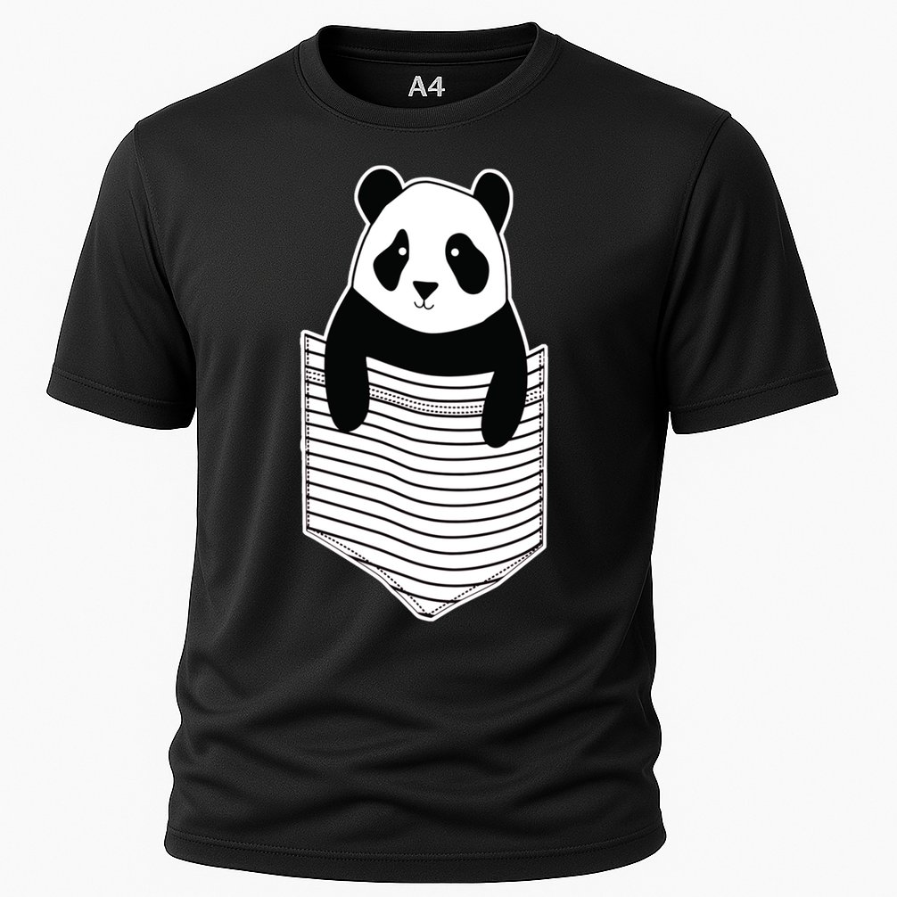 Cute Panda Pocket Cooling Performance Crew T-Shirt