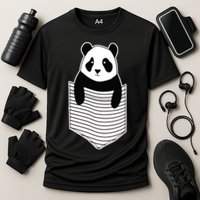 Cute Panda Pocket Cooling Performance Crew T-Shirt