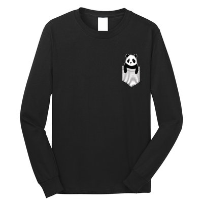 Cute Panda Pocket Long Sleeve Shirt