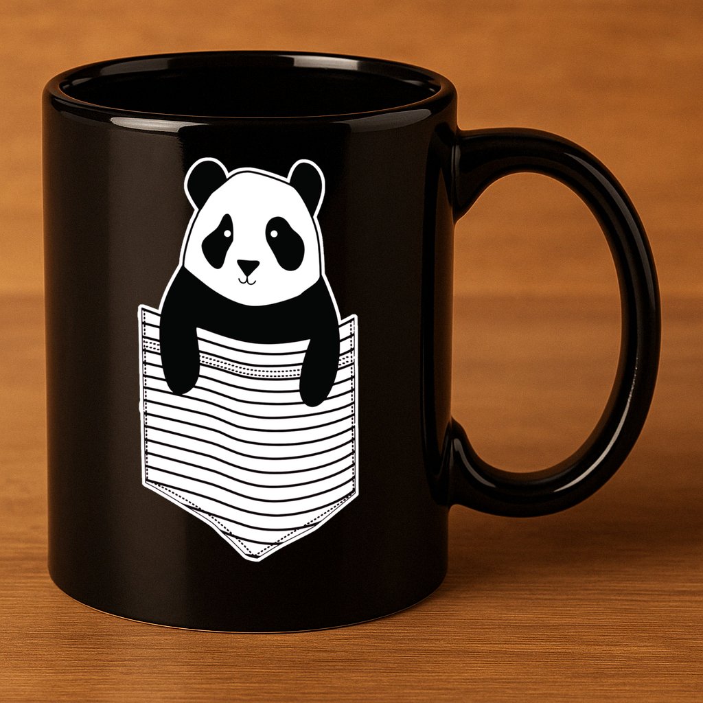 Cute Panda Pocket 11oz C Handle Ceramic Mug