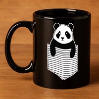 Cute Panda Pocket 11oz C Handle Ceramic Mug