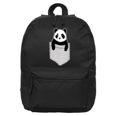 Cute Panda Pocket 16 in Basic Backpack