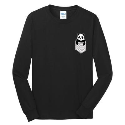 Cute Panda Pocket Tall Long Sleeve T-Shirt